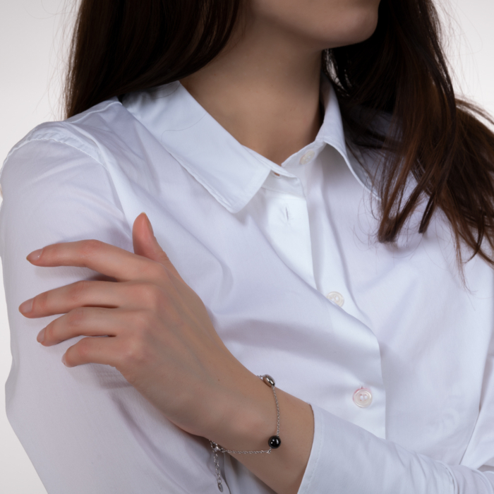 Срібний браслет з керамікою. Артикул SB2844-2-B-B/12