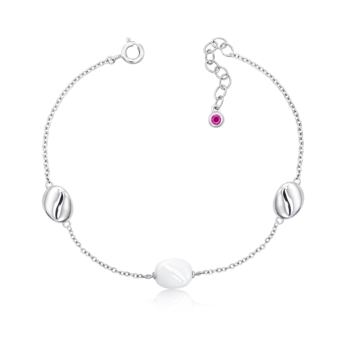 Срібний браслет з керамікою. Артикул SB3015-W-B/12/1541