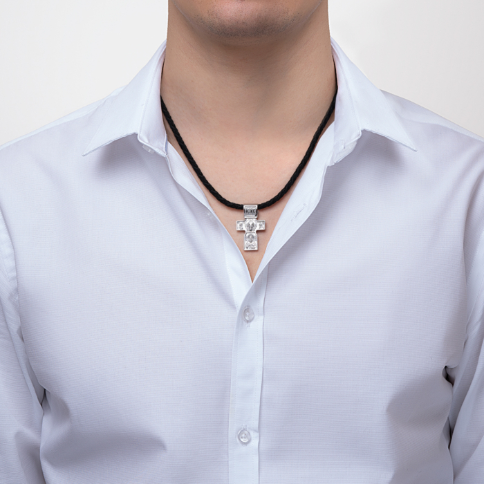 Срібний хрестик без вставки. Артикул 35236/12/1