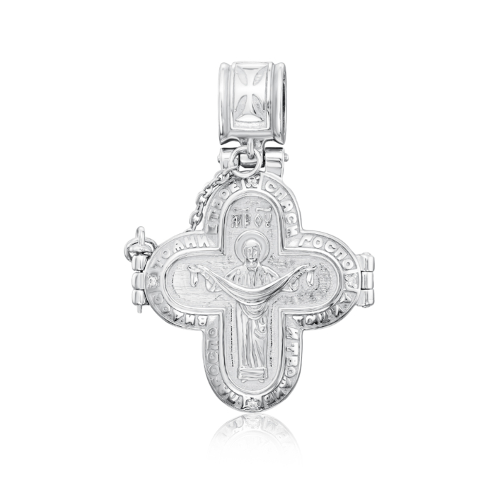 Срібний хрестик без вставки. Артикул 35237/12/1/1