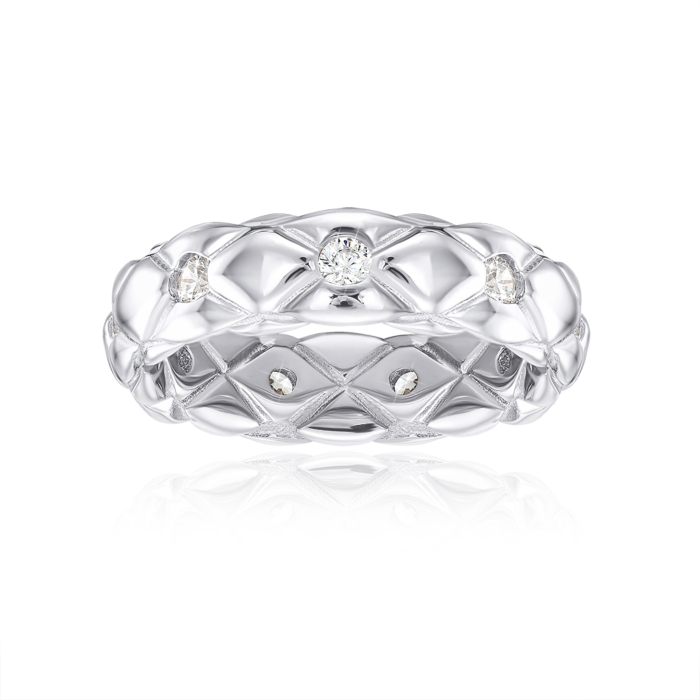 Срібна каблучка з фіанітами. Артикул ml13281a-R/12/1