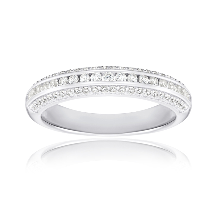 Срібна каблучка з фіанітами. Артикул OL02277C-R/12/1