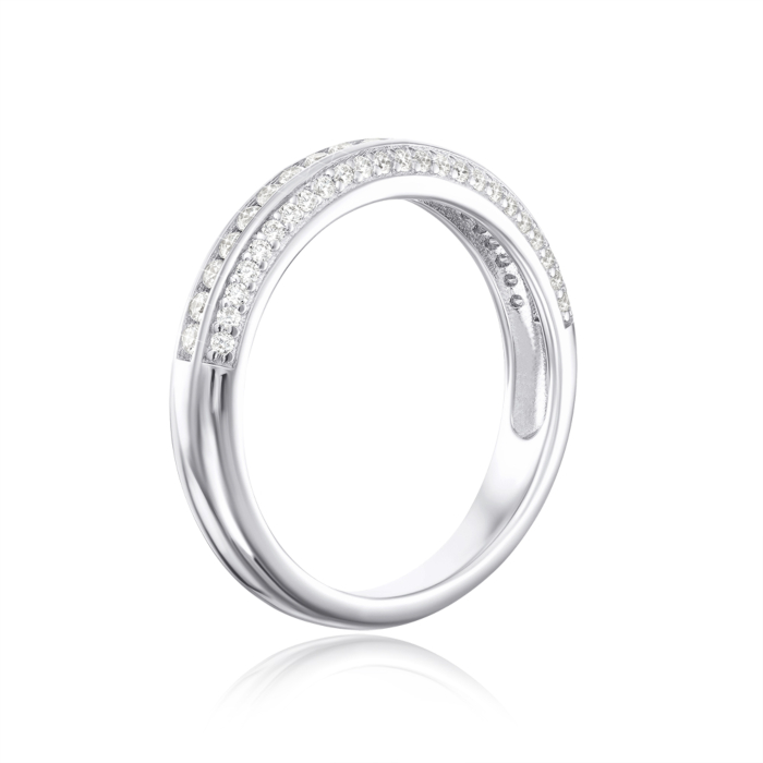 Срібна каблучка з фіанітами. Артикул OL02277C-R/12/1