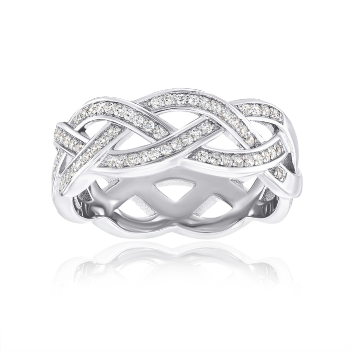 Серебряное кольцо с фианитами. Артикул OL02348A-R/12/1