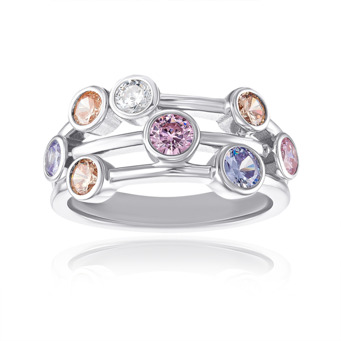 Серебряное кольцо с фианитами. Артикул OL02643B-R/12/1