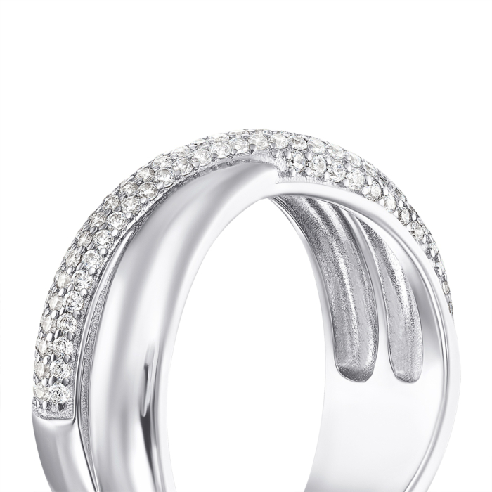 Срібна каблучка з фіанітами. Артикул OL03174A-R/12/1