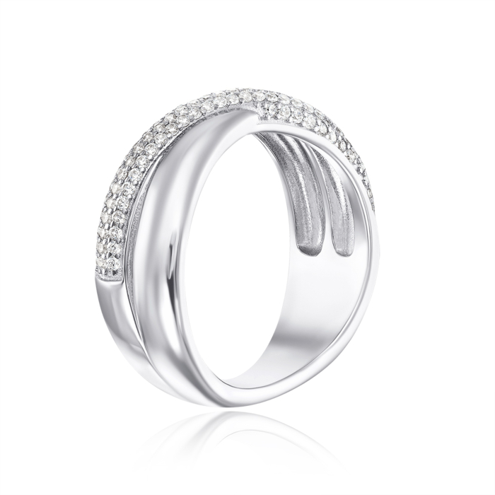 Срібна каблучка з фіанітами. Артикул OL03174A-R/12/1