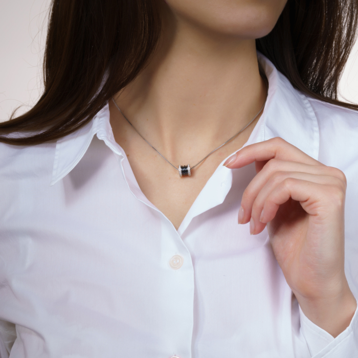 Серебряное колье с керамикой. Артикул SN2350-2-B-K/12/1