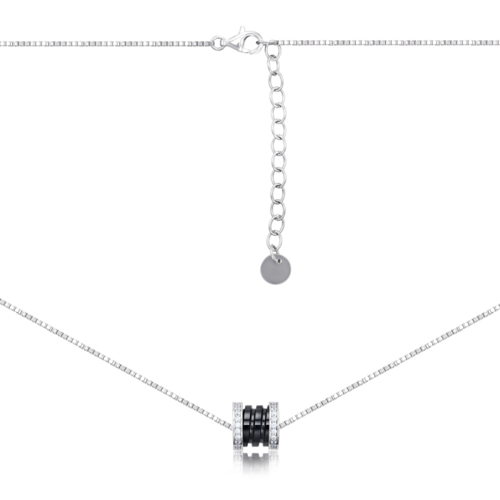 Серебряное колье с керамикой. Артикул SN2350-2-B-K/12/1