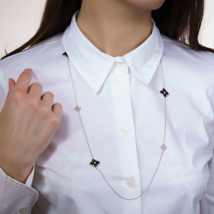 Срібне кольє з керамікою. Артикул SN2857-B-K/12/1