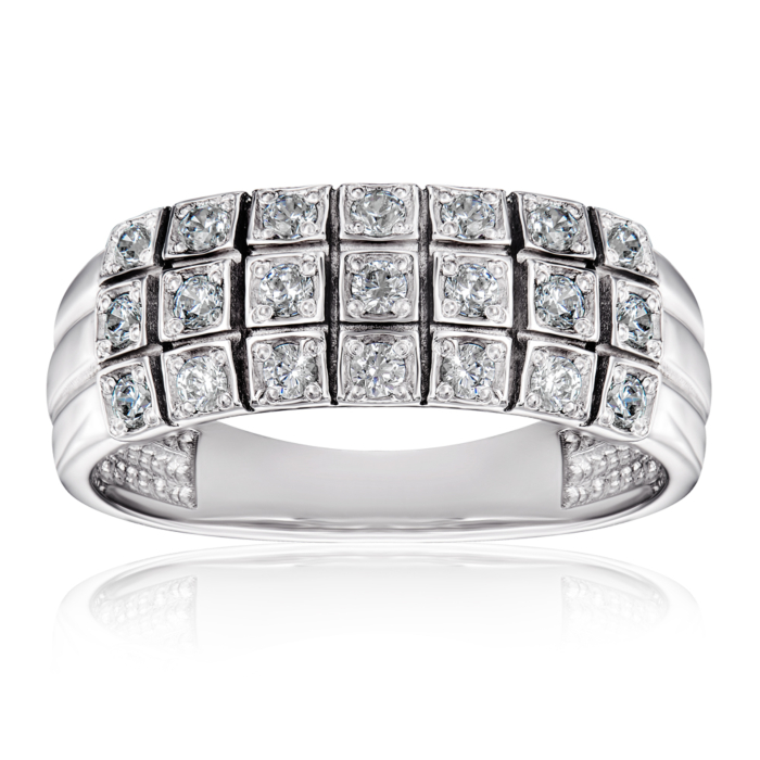 Серебряное колько с фианитами. Артикул 001014/12/1/3