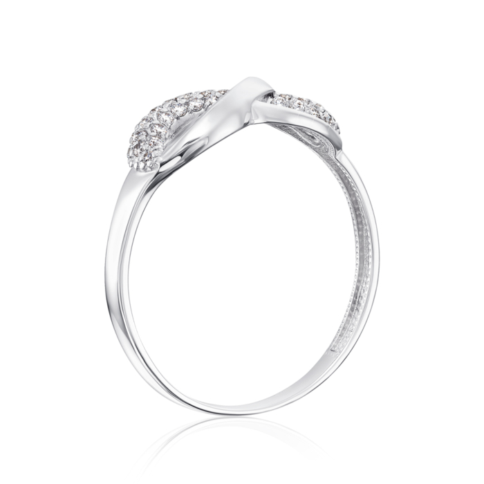 Серебряное кольцо «Бесконечность» с фианитами. Артикул 00982/12/1/42