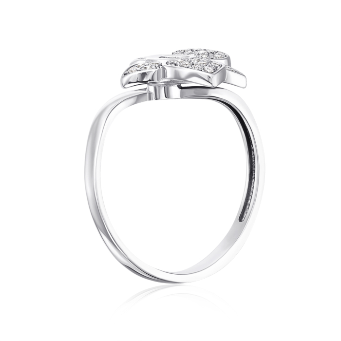 Серебряное кольцо «Орхидея» с фианитами. Артикул 001096/12/1/75