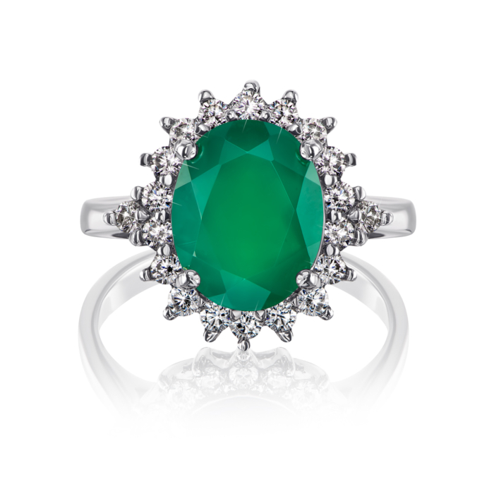 Срібна каблучка з агатом. Артикул GRE1548-R/12/7114