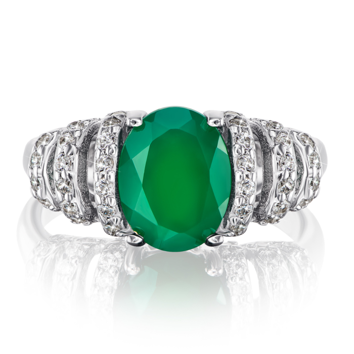 Срібна каблучка з агатом. Артикул GRE2353-R/12/6219