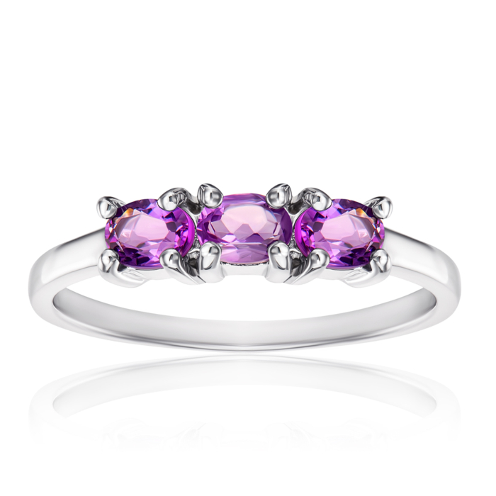 Серебряное кольцо с аметистом. Артикул GRE1470-R/12/7118