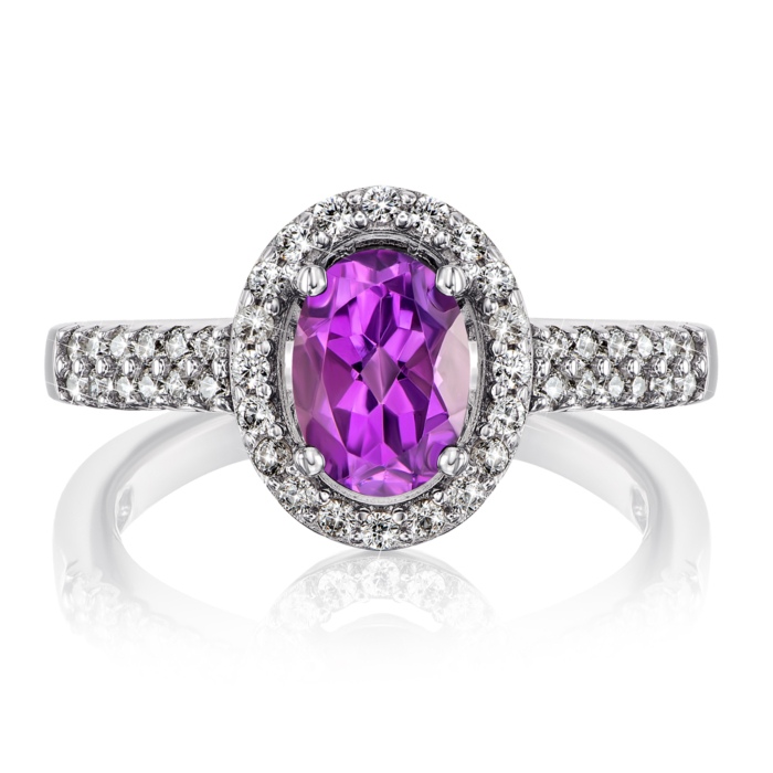 Серебряное кольцо с аметистом. Артикул GRE1995-R/12/5134