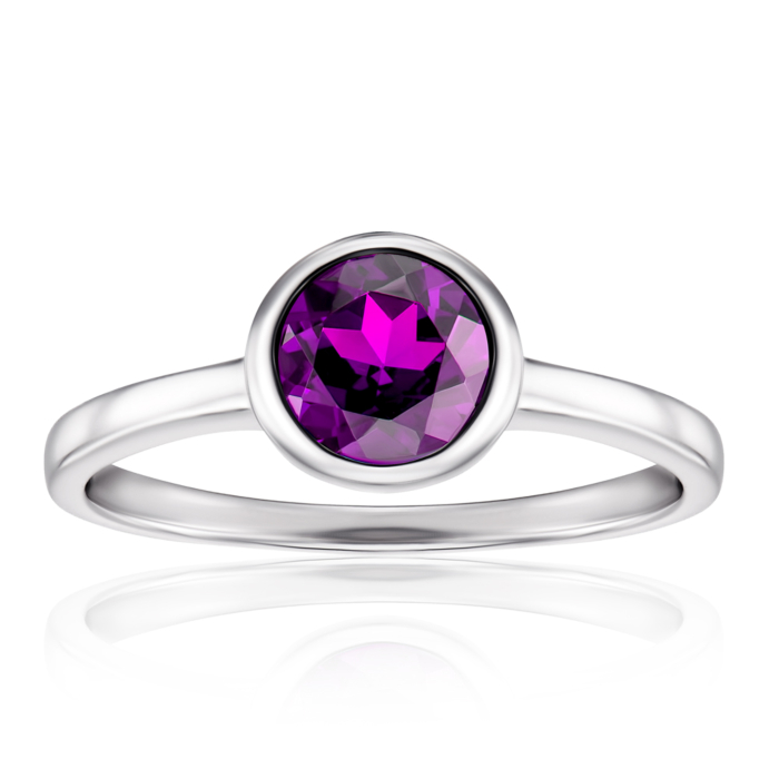 Серебряное кольцо с аметистом. Артикул GRE3053-R/12/6050