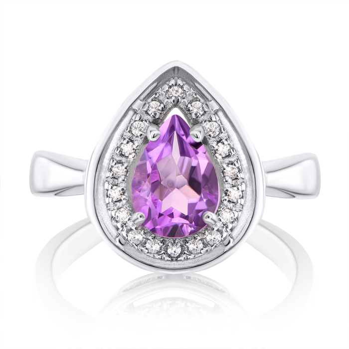Срібна каблучка з аметистом. Артикул GREP2567-R/12/6997