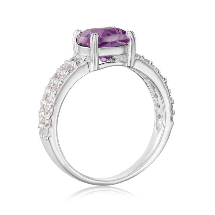 Серебряное кольцо с аметистом. Артикул R63-R/12/5424
