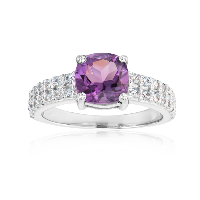 Серебряное кольцо с аметистом. Артикул R63-R/12/5424