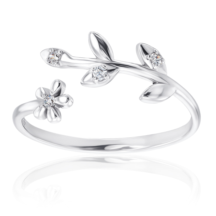 Серебряное кольцо с фианитами. Артикул 001000/12/1/3