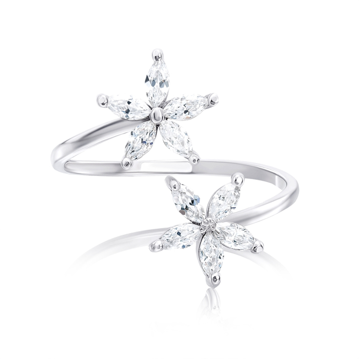 Срібна каблучка з фіанітами. Артикул 001004/12/1/1236