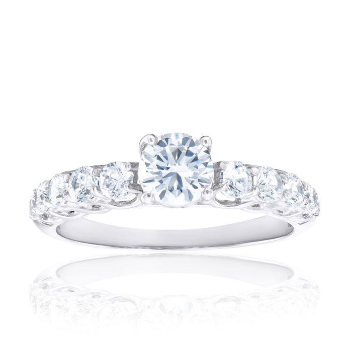 Серебряное кольцо с фианитами. Артикул 001008/12/1/3107