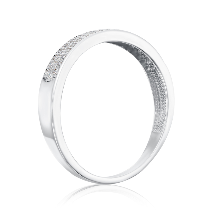 Срібна каблучка з фіанітами. Артикул 001010/12/1/1
