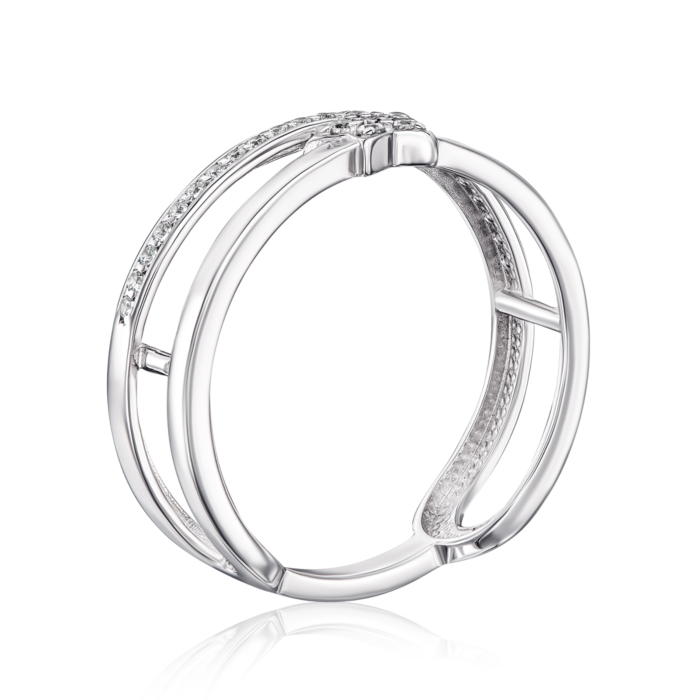 Срібна каблучка з фіанітами. Артикул 001018/12/1/36