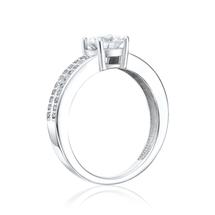 Срібна каблучка з фіанітами. Артикул 001020/12/1/114