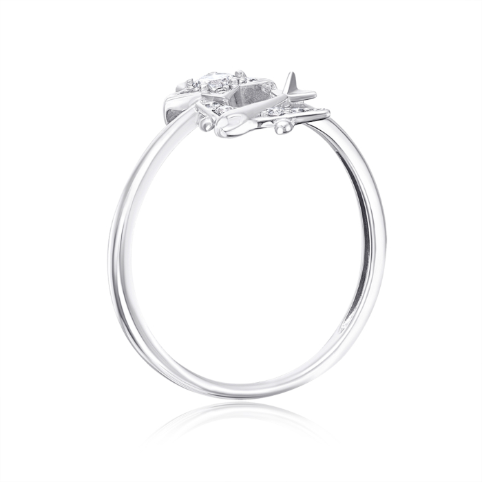 Серебряное кольцо с фианитами. Артикул 001028/12/1/1748