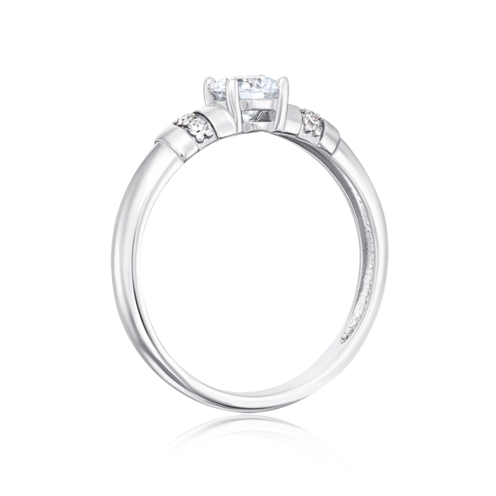 Серебряное кольцо с фианитами. Артикул 001060/12/1/18