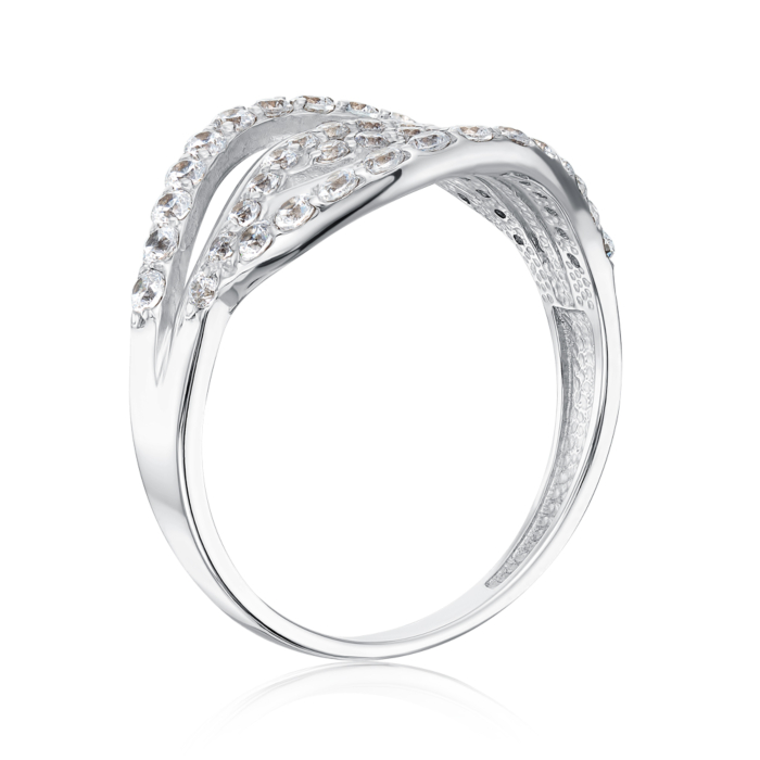 Серебряное кольцо с фианитами. Артикул 001062/12/1/43