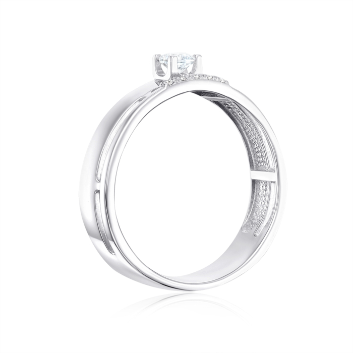 Срібна каблучка з фіанітами. Артикул 001063/12/1/142