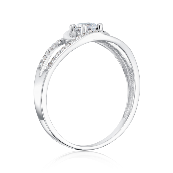 Серебряное кольцо с фианитами. Артикул 001065/12/1/26