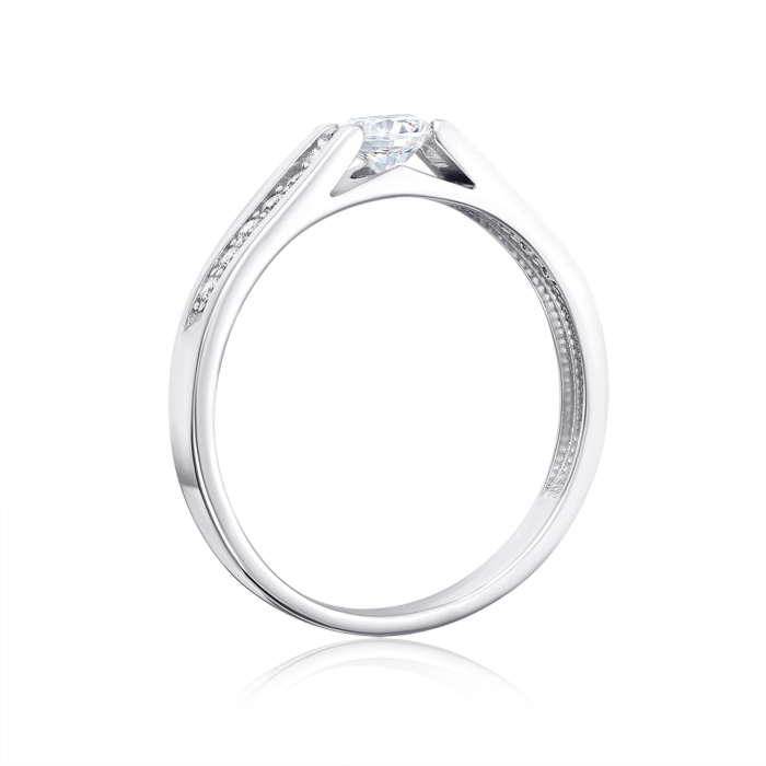 Серебряное кольцо с фианитами. Артикул 001068/12/1/1229