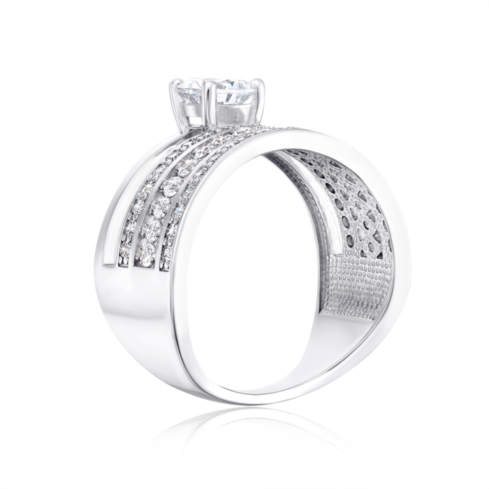 Срібна каблучка з фіанітами. Артикул 001078/12/1/3382