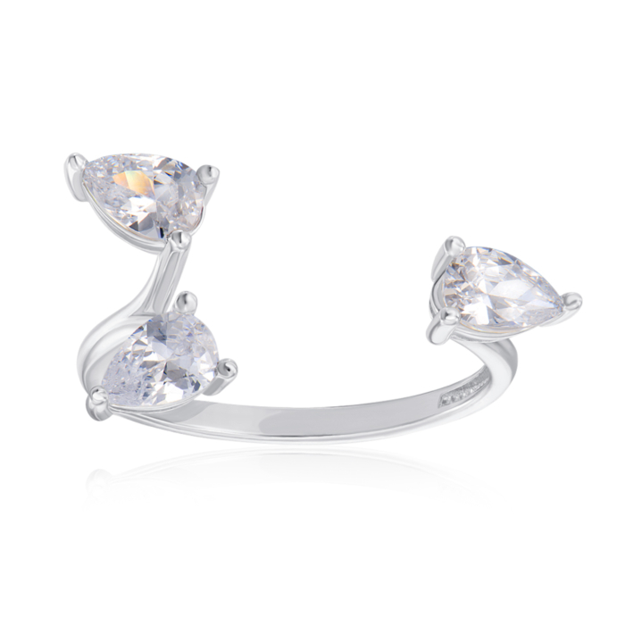 Серебряное кольцо с фианитами. Артикул 001082/12/1/3394