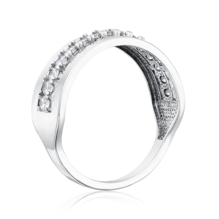 Срібна каблучка з фіанітами. Артикул 001091/12/1/17