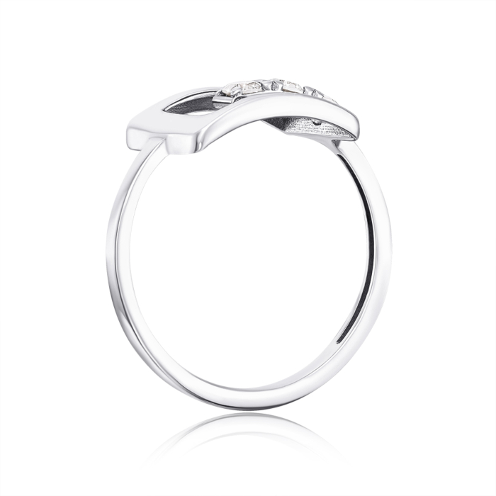 Серебряное кольцо с фианитами. Артикул 001102/12/1/52