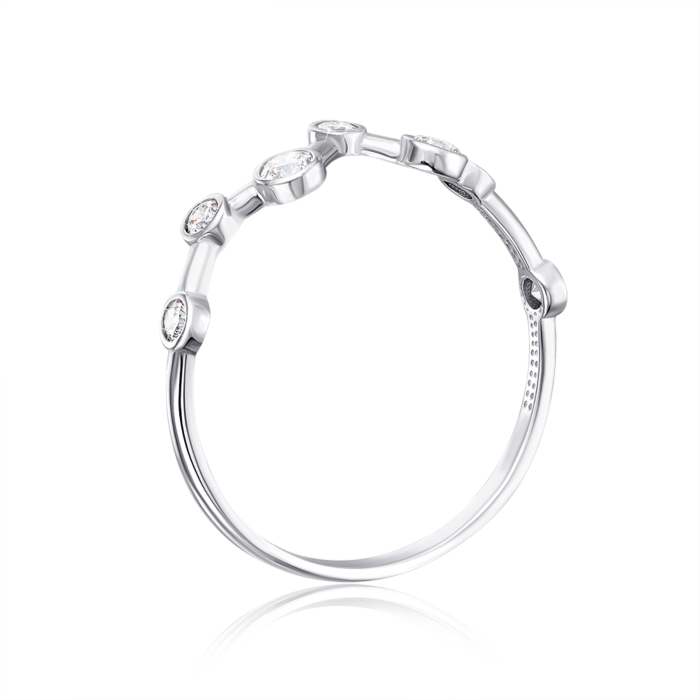 Серебряное кольцо с фианитами. Артикул 001114/12/1/177