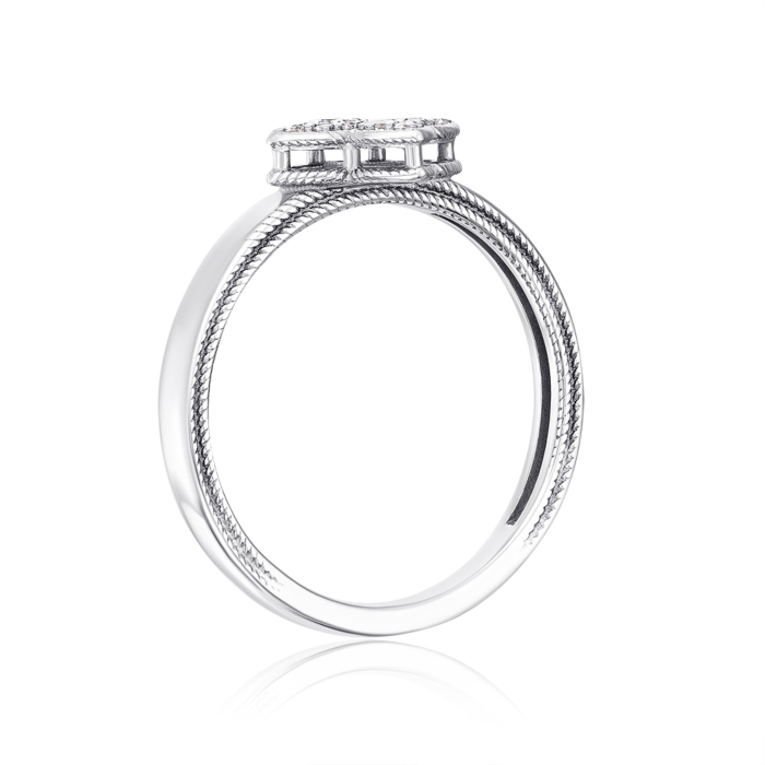 Срібна каблучка з фіанітами. Артикул 001120/12/1/1