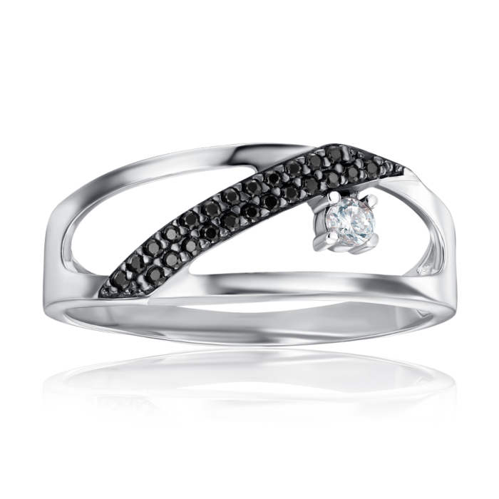 Срібна каблучка з фіанітами. Артикул 001321/12/1/3888