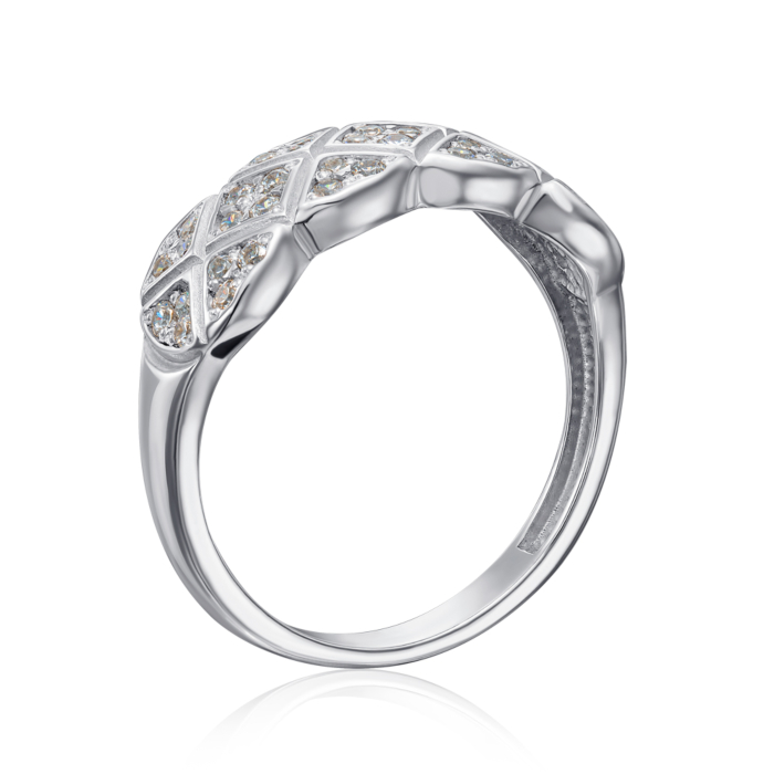 Срібна каблучка з фіанітами. Артикул 001349/12/1/36