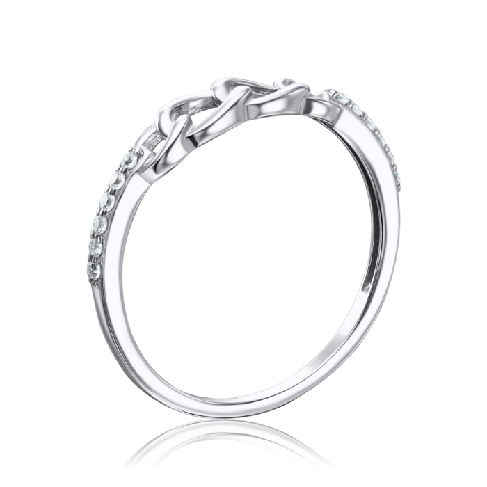 Срібна каблучка з фіанітами. Артикул 001354/12/1/13