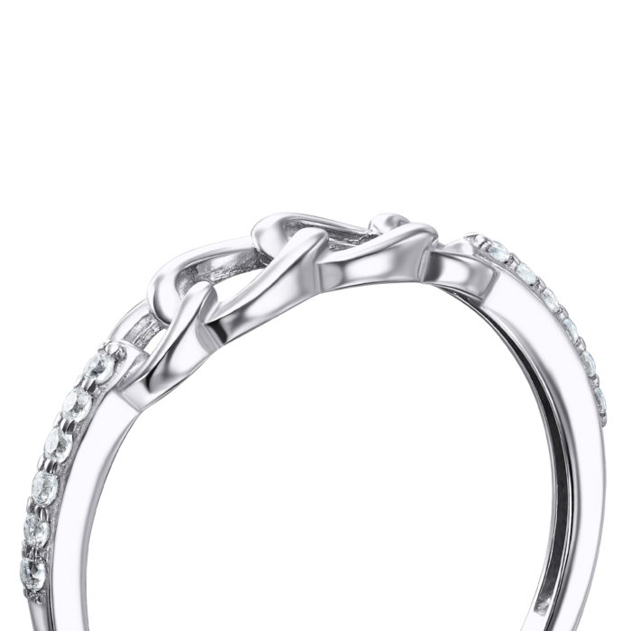 Срібна каблучка з фіанітами. Артикул 001354/12/1/13