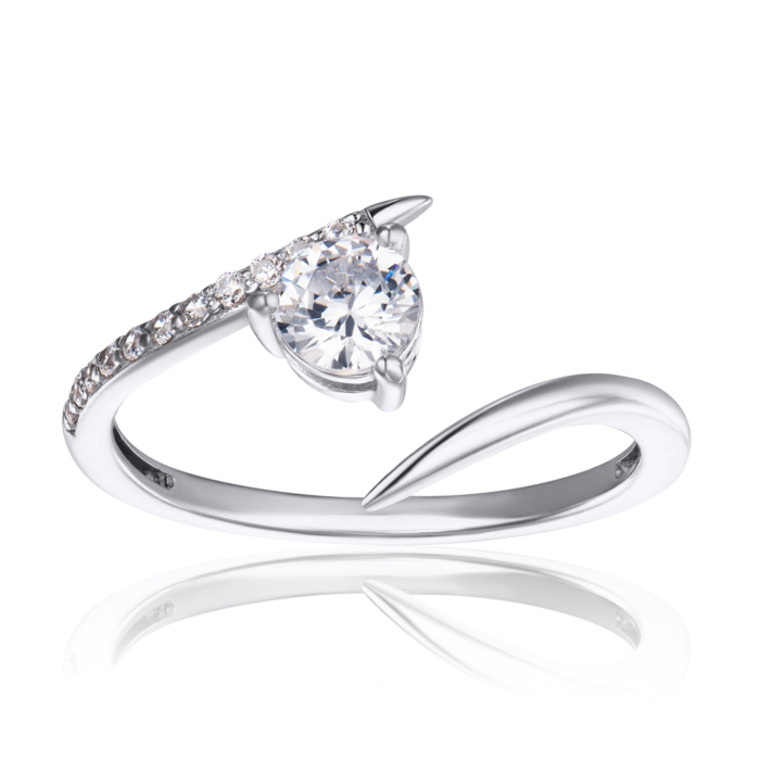 Срібна каблучка з фіанітами. Артикул 001410/12/1/16