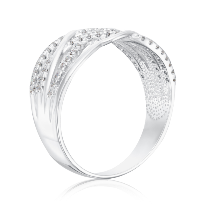 Срібна каблучка з фіанітами. Артикул 00648/12/1/1