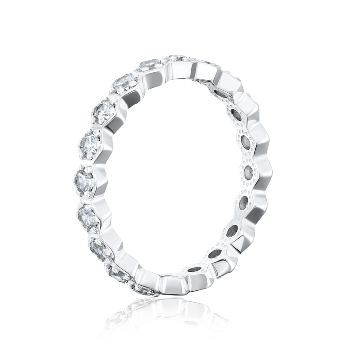 Срібна каблучка з фіанітами. Артикул 00943/12/1/17